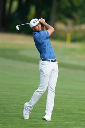 SUTTON COLDFIELD, ENGLAND - AUG 26: Johannes Veerman (USA) plays from the eighteenth fairway during the Pro-Am at the 2026 Husqvarna British Masters at The Belfry, Sutton Coalfield on August 26, 2026 in Warwickshire, England The 2026 Husqvarna British Masters