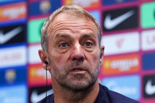 August 26, 2026, Sant Joan Despi, Barcelona, Spain: Hansi Flick, head coach of FC Barcelona, Barca attends his press conference, PK, Pressekonferenz during the training day of FC Barcelona ahead the Spanish League, LaLiga EA Sports, football match against Athletic Club at Ciudad Esportiva Joan Gamper on August 26, 2026 in Sant Joan Despi, Barcelona, Spain. FC Barcelona Training And Press Conference - LaLiga EA Sports  - ZUMAa181 20260826_zaa_a181_052 Copyright: xJavierxBorregox