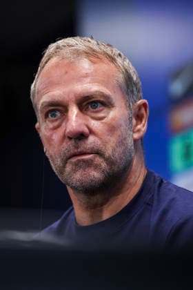 August 26, 2026, Sant Joan Despi, Barcelona, Spain: Hansi Flick, head coach of FC Barcelona, Barca attends his press conference, PK, Pressekonferenz during the training day of FC Barcelona ahead the Spanish League, LaLiga EA Sports, football match against Athletic Club at Ciudad Esportiva Joan Gamper on August 26, 2026 in Sant Joan Despi, Barcelona, Spain. FC Barcelona Training And Press Conference - LaLiga EA Sports  - ZUMAa181 20260826_zaa_a181_061 Copyright: xJavierxBorregox