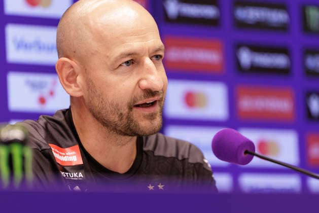 SOCCER - UEFA ECL, A.Wien vs Braga VIENNA,AUSTRIA,26.AUG.26 - SOCCER - UEFA Conference League, play-off, Austria Wien vs Sporting Braga, preview, press conference, PK, Pressekonferenz A.Wien. Image shows head coach Stephan Helm (A.Wien).  GEPAxpictures xArminxRauthner