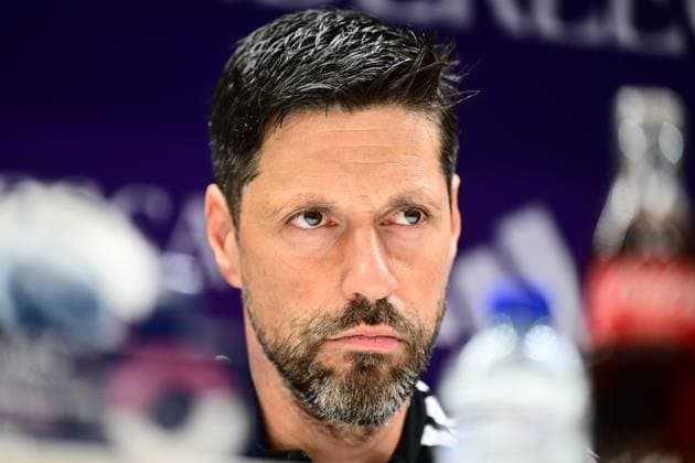 RSC Anderlecht v Kairat Almaty - UEFA Europa League Media Activities 26 08 2026 ANDERLECHT, BELGIUM - AUGUST 26 : Bruno Vitor head coach of RSC Anderlecht speaking with the media during a pre-match press conference, PK, Pressekonferenz ahead of the UEFA Europa League 2026 27 play-off round second leg between RSC Anderlecht and Kairat Almaty on August 26, 2026 in Anderlecht, Belgium, 26 08 2026 Anderlecht Belgium  Copyright: xPeterxDexVoechtx