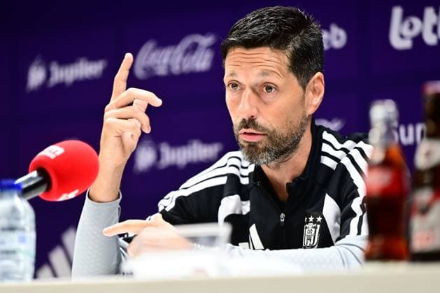 RSC Anderlecht v Kairat Almaty - UEFA Europa League Media Activities 26 08 2026 ANDERLECHT, BELGIUM - AUGUST 26 : Bruno Vitor head coach of RSC Anderlecht speaking with the media during a pre-match press conference, PK, Pressekonferenz ahead of the UEFA Europa League 2026 27 play-off round second leg between RSC Anderlecht and Kairat Almaty on August 26, 2026 in Anderlecht, Belgium, 26 08 2026 Anderlecht Belgium  Copyright: xPeterxDexVoechtx