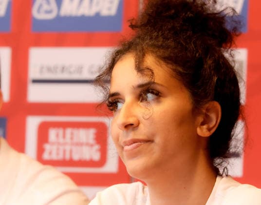 SOCCER - BL, GAK, press conference, PK, Pressekonferenz GRAZ,AUSTRIA,26.AUG.26 - SOCCER - ADMIRAL Bundesliga, Grazer AK 1902, press conference. Image shows press officer Shady Janisi (GAK).  GEPAxpictures xHansxOberlaender