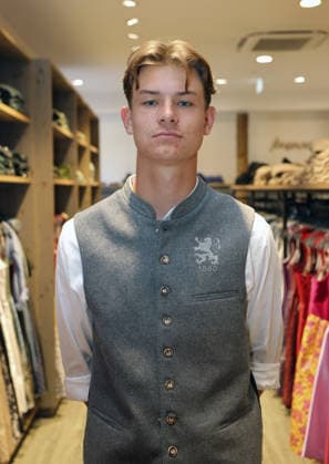 Soccer, Men s, Oktoberfest Outfits, 2026–2027 Season, TSV 1860 Munich, Angermaier Traditional Costumes, Raphael Ott of TSV 1860 Munich in Traditional Costume, Lederhosen, Head, Portrait, Torso