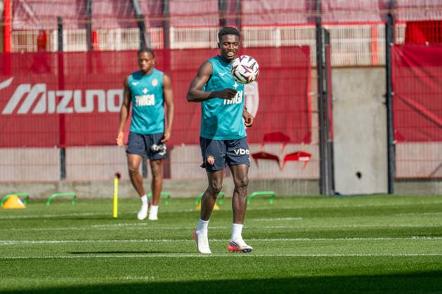 AS Monaco Training - Monaco Lamine Camara seen during training session of AS Monaco Football Club before the Europa League Conference match against Polish team Gornik Zabrze taken place in Stade Louis II on August 27, in AS Monaco training center in La Turbie, France on August 26, 2026. Photo by Laurent Coust ABACAPRESS.COM LA TURBIE Monaco  Copyright: xCoustxLaurent ABACAx