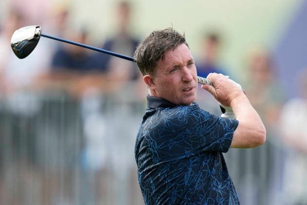 SUTTON COLDFIELD, ENGLAND - AUG 26: Fromer Liverpool and England striker Robbie Fowler plays from the first tee during the Pro-Am at the 2026 Husqvarna British Masters at The Belfry, Sutton Coalfield on August 26, 2026 in Warwickshire, England The 2026 Husqvarna British Masters