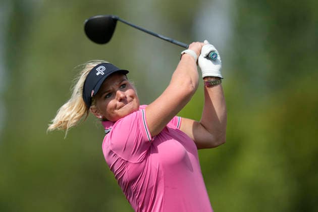 SUTTON COLDFIELD, ENGLAND - AUG 26: Swedish long drive champion Sandra Carlberg plays from the fourth tee during the Pro-Am at the 2026 Husqvarna British Masters at The Belfry, Sutton Coalfield on August 26, 2026 in Warwickshire, England The 2026 Husqvarna British Masters