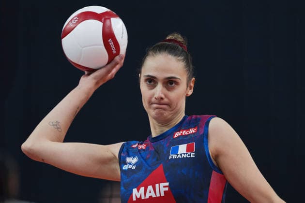 August 26, 2026: Amelie Rotar of France during the CEV EuroVolley 2026 group stage volleyball match between France and Italy on August 26, 2026 in Gothenburg. Photo by Mathias Bergeld. BILDBYRAN code MB MB1407 volleyball CEV EuroVolley 2026 women s volleyball France Italy Day 6  Copyright: MATHIASxBERGELD BB260826MB011