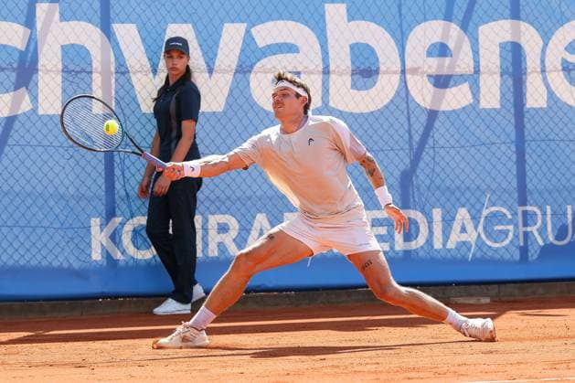 Pictured: Daniel Masur (GER) and Max Schoenhaus (GER) vs. Daniel Masur (GER), ATP Challenger Schwaben Open, Men s Singles, Tennis, Round of 16, August 26, 2026, Augsburg, Bavaria, Germany Copyright: xkolbert-press ChristianxKolbertx