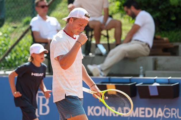 Pictured: Max Schoenhaus (GER), Max Schoenhaus (GER) vs. Daniel Masur (GER), ATP Challenger Schwaben Open, Men s Singles, Tennis, Round of 16, August 26, 2026, Augsburg, Bavaria, Germany Copyright: xkolbert-press ChristianxKolbertx