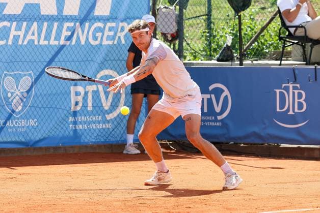 Pictured: Daniel Masur (GER) and Max Schoenhaus (GER) vs. Daniel Masur (GER), ATP Challenger Schwaben Open, Men s Singles, Tennis, Round of 16, August 26, 2026, Augsburg, Bavaria, Germany Copyright: xkolbert-press ChristianxKolbertx