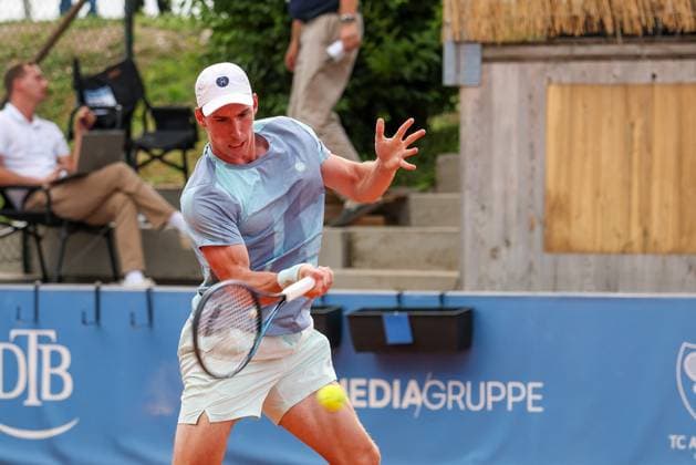 Pictured: Kai Wehnelt (GER) and Facundo Mena (ARG) vs. Kai Wehnelt (GER), ATP Challenger Schwaben Open, Men s Singles, Tennis, Round of 16, August 26, 2026, Augsburg, Bavaria, Germany Copyright: xkolbert-press ChristianxKolbertx