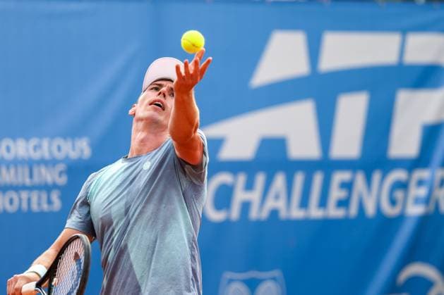 Pictured: Kai Wehnelt (GER) and Facundo Mena (ARG) vs. Kai Wehnelt (GER), ATP Challenger Schwaben Open, Men s Singles, Tennis, Round of 16, August 26, 2026, Augsburg, Bavaria, Germany Copyright: xkolbert-press ChristianxKolbertx