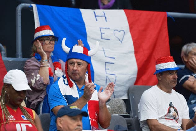 260826 Fans of France during the CEV EuroVolley 2026 group stage volleyball match between France and Italy on August 26, 2026 in Gothenburg. Photo by Mathias Bergeld, BILDBYRAN, code MB MB1407 volleyball CEV EuroVolley 2026 women s volleyball European Championship France Italy Day 6 women s volleyball audience France  Copyright: MATHIASxBERGELD BB260826MB017
