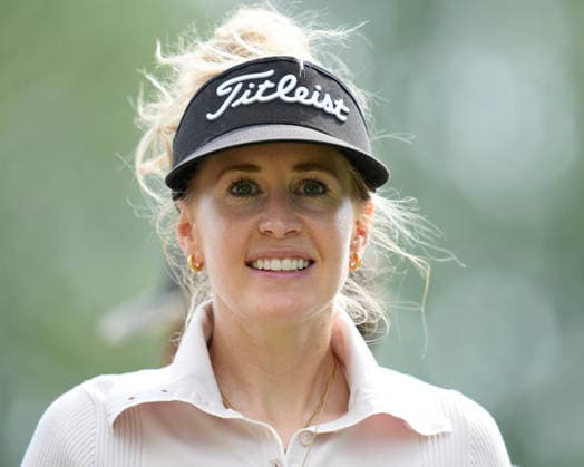 SUTTON COLDFIELD, ENGLAND - AUG 26: Sky TV golf presenter Iona Stephen leaves the 3rd tee during the Pro-Am at the 2026 Husqvarna British Masters at The Belfry, Sutton Coalfield on August 26, 2026 in Warwickshire, England The 2026 Husqvarna British Masters