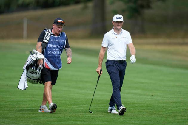 SUTTON COLDFIELD, ENGLAND - AUG 26: Joel Girrbach (CHE) walks down the eighth fairway during the Pro-Am at the 2026 Husqvarna British Masters at The Belfry, Sutton Coalfield on August 26, 2026 in Warwickshire, England The 2026 Husqvarna British Masters