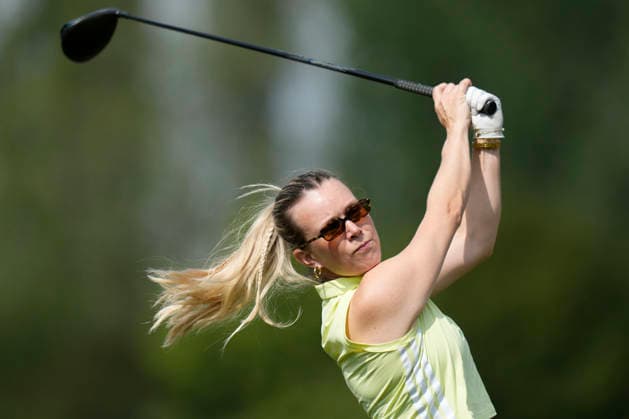 SUTTON COLDFIELD, ENGLAND - AUG 26: Swedish Golf content creator Ellie Skoog plays from the fourth tee during the Pro-Am at the 2026 Husqvarna British Masters at The Belfry, Sutton Coalfield on August 26, 2026 in Warwickshire, England The 2026 Husqvarna British Masters