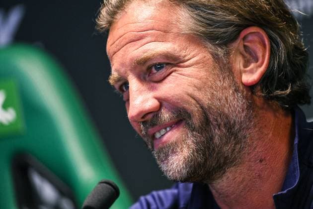 Gent s head coach Rik De Mil pictured during a press conference, PK, Pressekonferenz of Belgian soccer team KAA Gent, Wednesday 26 August 2026 in Edinburgh, in preparations of the return leg of the play-off round for the UEFA Conference League league phase, against Scottish team Hibernian FC. TOMxGOYVAERT  x184421719x