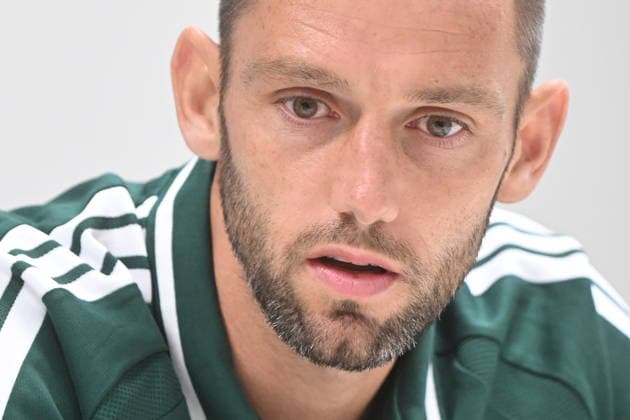 Stefan de Vrij at the press conference, PK, Pressekonferenz of the Panathinaikos FC Athens team before the return match of the 4th preliminary round of the UEFA Conference League: FC Hradec Kralove vs Panathinaikos FC Athens, in Hradec Kralove, Czech Republic, on August 26, 2026. (CTKxPhoto JosefxVostarek) CTKPhotoP2026082606267  CTKPhotoP2026082606267