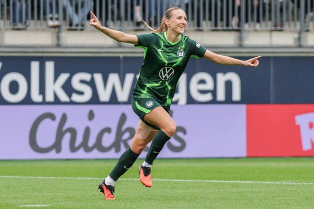August 26, 2026, xgrfx, Soccer, UEFA WCL Qualifying Round 3, VfL Wolfsburg vs. Inter Milan, Goal, Lara Prasnikar scores the 1-0 goal for VfL Wolfsburg, Wolfsburg