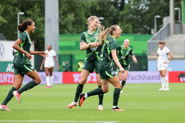 August 26, 2026, xgrfx, Soccer, UEFA WCL Qualifying Round 3, VfL Wolfsburg vs. Inter Milan, Goal, Lara Prasnikar scores to make it 1-0 for VfL Wolfsburg, Wolfsburg