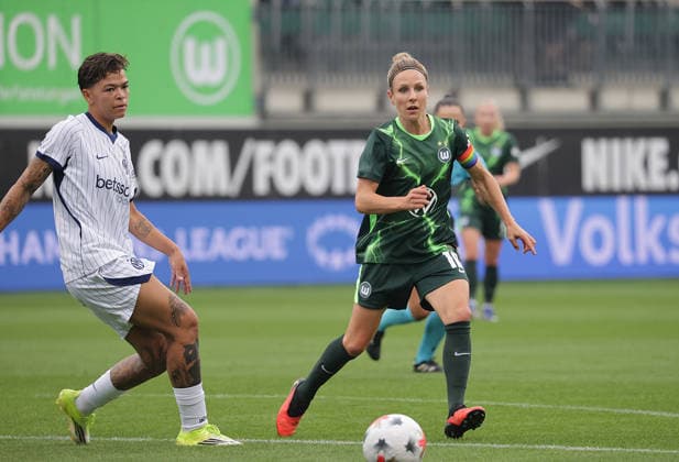 Samantha van Diemen, Inter Milan; Svenja Huth, VfL Wolfsburg; Soccer, Women s, 2026–2027 Season; Women s Champions League Qualifying Round 3; VfL Wolfsburg vs. Inter Milan