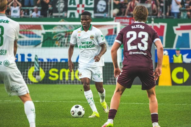 Soccer Austria UEFA Conference League 2026–2027 Playoffs Second Leg, August 26, 2026 SK Rapid Vienna (Austria) vs. Heart of Midlothian FC (Hearts) (Scotland) Weststadion, Vienna, Austria Romeo Amane SK Rapid Vienna Copyright: xLukasxBierederx