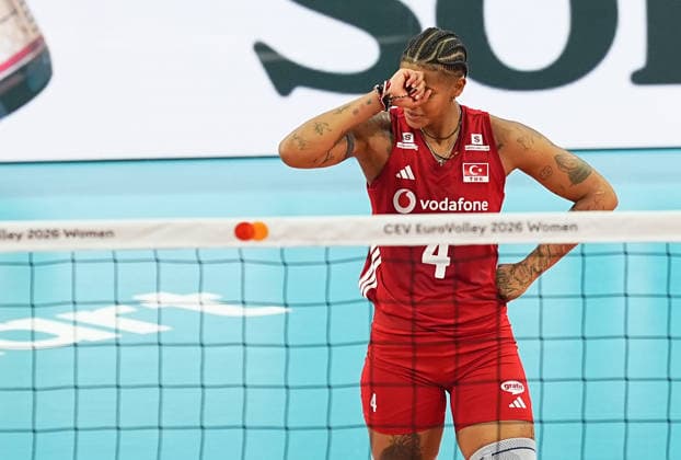 Turkiye v Germany - CEV EuroVolley 2026 ISTANBUL, TURKIYE - AUGUST 26: Melissa Teresa Vargas (4) of Turkiye reacts during the CEV EuroVolley 2026 Women Group A match between Turkiye and Germany at Sinan Erdem Sports Hall, on August 26, 2026, in Istanbul, Turkiye. Esra Bilgin Anadolu Istanbul Turkey. Editorial use only. Please get in touch for any other usage.  Copyright: x2026xAnadoluxEsraxBilginx