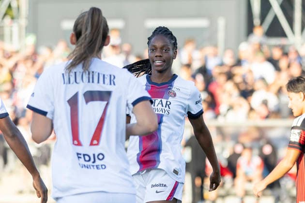 UWCL Qualifier: Eintracht Frankfurt vs. Paris Saint-Germain, August 26, 2026. Naomie Feller of Paris Saint-Germain (PSG) scored the goal that tied the game at 1–1, Eintracht Frankfurt vs. Paris Saint-Germain, Frankfurt, Stadion am Brentanobad, August 26, 2026 Copyright: xBEAUTIFULxSPORTS Gawlikx