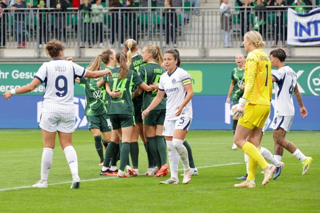 August 26, 2026, xgrfx, Soccer, UEFA WCL Qualifying Round 3, VfL Wolfsburg vs. Inter Milan, Camilla Küver scores the 2-0 goal for VfL Wolfsburg, Wolfsburg