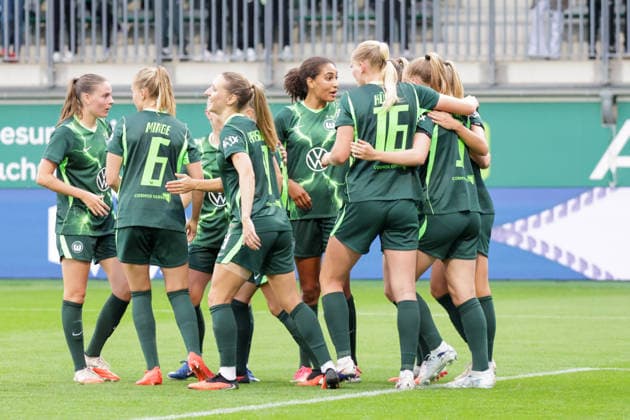 August 26, 2026, xgrfx, Soccer, UEFA WCL Qualifying Round 3, VfL Wolfsburg vs. Inter Milan, Camilla Küver scores the 2-0 goal for VfL Wolfsburg, Wolfsburg