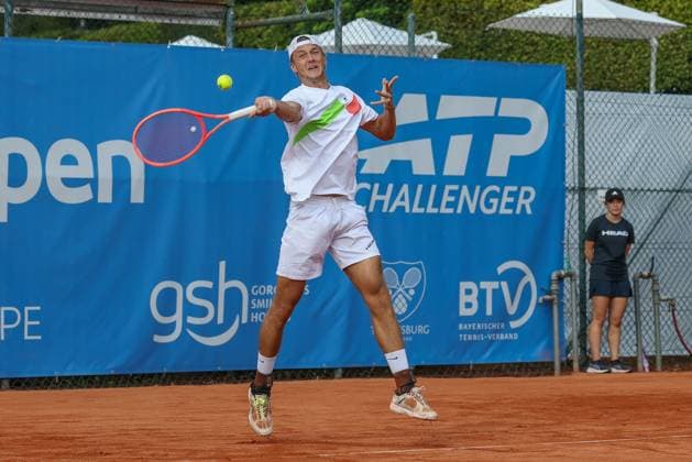 Pictured: Tom Bittner (GER), Alec Beckley (ZAF), Vasilios Caripi (ZAF) vs. Tom Bittner (GER), Noah Thurner (GER), ATP Challenger Schwaben Open, Men s Doubles, Tennis, Round of 16, August 26, 2026, Augsburg, Bavaria, Germany Copyright: xkolbert-press ChristianxKolbertx