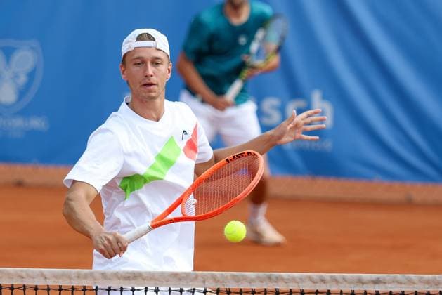 Pictured: Tom Bittner (GER), Alec Beckley (ZAF), Vasilios Caripi (ZAF) vs. Tom Bittner (GER), Noah Thurner (GER), ATP Challenger Schwaben Open, Men s Doubles, Tennis, Round of 16, August 26, 2026, Augsburg, Bavaria, Germany Copyright: xkolbert-press ChristianxKolbertx