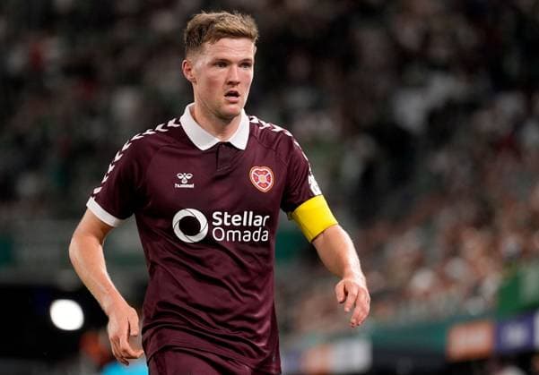 Blair Spittal of Heart of Midlothian during a UEFA Conference League Play-Off Second Leg match between SK Rapid and Hearts at Weststadion on August 26, 2026 in Vienna, Austria. Rapid Vienna v Heart of Midlothian, UEFA Conference League, Play-Off Round, Second Leg, Football, Allianz Stadion, Vienna, Austria - 26 Aug 2026Vienna Allianz Stadion Austria  Copyright: xChristianxHofer Shutterstockx 17115048dq