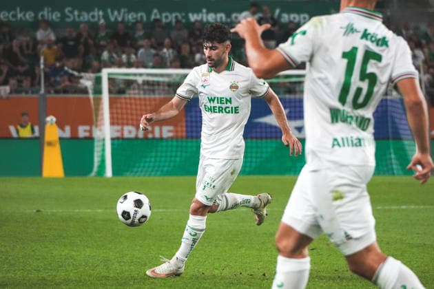 Soccer Austria UEFA Conference League 2026–2027 Playoffs Second Leg, August 26, 2026 SK Rapid Vienna (Austria) vs. Heart of Midlothian FC (Hearts) (Scotland) Weststadion, Vienna, Austria Yusuf Demir SK Rapid Vienna Copyright: xLukasxBierederx