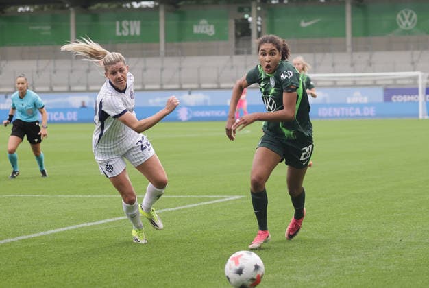 Cora Zicai, VfL Wolfsburg; Olivia Schough, Inter Milan; Soccer; Women s; 2026–2027 Season; Women s Champions League Qualifying Round 3; VfL Wolfsburg vs. Inter Milan; 2–0