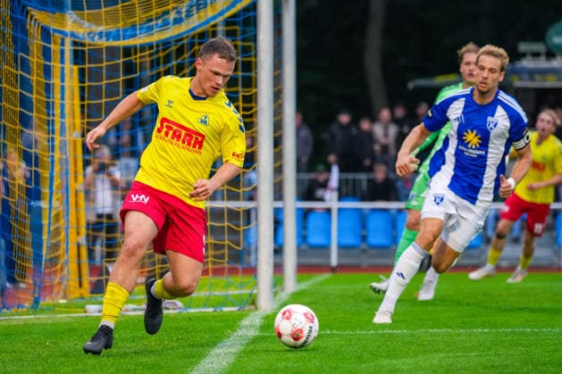 Tobias Fagerström, SV Atlas Delmenhorst, 9, German Soccer, Regionalliga Nord, 2026–27 Season, Matchday 5, August 26, 2026, SV Atlas Delmenhorst vs. BSV Kickers Emden, Stadion an der Düsternortstraße, Delmenhorst, Lower Saxony Copyright: xLeonxFrickx