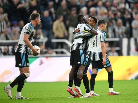 Bazoumana Toure of Newcastle United celebrates scoring their first goal Newcastle United v West Bromwich Albion, EFL Carabao Cup, Second Round, Football, St James Park, Newcastle, UK - 26 Aug 2026Newcastle St James Park United Kingdom EDITORIAL USE ONLY No use with unauthorised audio, video, data, fixture lists, club league logos or live services. Online in-match use limited to 120 images, no video emulation. No use in betting, games or single club league player publications.  Copyright: xRichardxLee Shutterstockx 17115059as