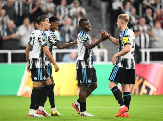 Bazoumana Toure of Newcastle United celebrates scoring their first goal Newcastle United v West Bromwich Albion, EFL Carabao Cup, Second Round, Football, St James Park, Newcastle, UK - 26 Aug 2026Newcastle St James Park United Kingdom EDITORIAL USE ONLY No use with unauthorised audio, video, data, fixture lists, club league logos or live services. Online in-match use limited to 120 images, no video emulation. No use in betting, games or single club league player publications.  Copyright: xRichardxLee Shutterstockx 17115059ap