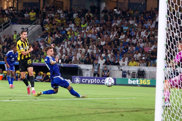 AEK Athens v PFC Levski Sofia UEFA Champions League Barnabás Varga of AEK Athens takes a shot scoring AEK s second goal during the UEFA Champions League Play-Off Second Leg match at AEK Arena, Athens 26 08 2026 UK Newspapers OUT Copyright: xYannisxHalasx FIL-23829-0032