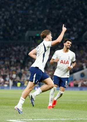 Mikey Moore of Tottenham Hotspur after scoring the opening goal of the game Tottenham Hotspur v Charlton Athletic, EFL Carabao Cup, Second Round, Football, Tottenham Hotspur Stadium, London, UK - 26 Aug 2026London Tottenham Hotspur Stadium United Kingdom EDITORIAL USE ONLY No use with unauthorised audio, video, data, fixture lists, club league logos or live services. Online in-match use limited to 120 images, no video emulation. No use in betting, games or single club league player publications.  Copyright: xMattxImpey Shutterstockx 17115050ap