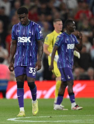 Tottenham Hotspur v Charlton Athletic Carabao Cup Charlton Athletic s Micah Mbick reacts after conceding their second goal during the Carabao Cup Second Round match at Tottenham Hotspur Stadium, London 26 08 2026 UK Newspapers OUT Copyright: xDanielxHamburyx FIL-23825-0104