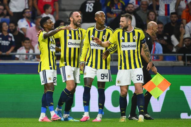 Olympique Lyon v Fenerbahce - UEFA Champions League LYON, FRANCE - AUGUST 26: Vedat Muriqi (19) of Fenerbahce celebrates after score.a goal during the UEFA Champions League play-off second-leg match between Olympique Lyon and Fenerbahce at Groupama Stadium in Lyon, France on August 26, 2026. Arif Hudaverdi Yaman Anadolu Lyon France. Editorial use only. Please get in touch for any other usage.  Copyright: x2026xAnadoluxArifxHudaverdixYamanx