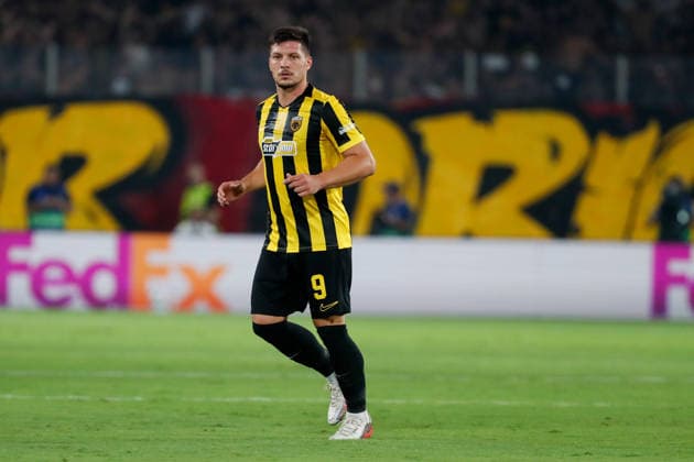 AEK Athens v PFC Levski Sofia UEFA Champions League Luka Jovic of AEK Athens during the UEFA Champions League Play-Off Second Leg match at AEK Arena, Athens 26 08 2026 UK Newspapers OUT Copyright: xYannisxHalasx FIL-23829-0051