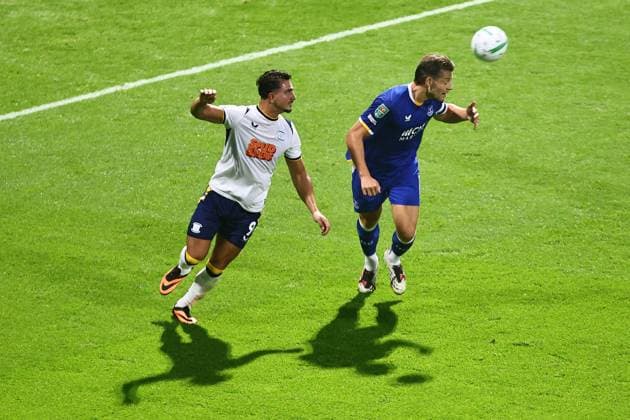 Jusef Erabi of Preston North End and James Tarkowski of Everton Preston North End v Everton, EFL Carabao Cup, Second Round, Football, Deepdale, Preston, UK - 26 Aug 2026Preston Deepdale United Kingdom EDITORIAL USE ONLY No use with unauthorised audio, video, data, fixture lists, club league logos or live services. Online in-match use limited to 120 images, no video emulation. No use in betting, games or single club league player publications.  Copyright: xPhilxOldham Shutterstockx 17115056ap