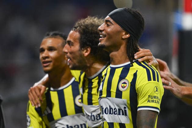 Olympique Lyon v Fenerbahce - UEFA Champions League LYON, FRANCE - AUGUST 26: Archie Brown (3) of Fenerbahce celebrates after a goal during the UEFA Champions League play-off second-leg match between Olympique Lyon and Fenerbahce at Groupama Stadium in Lyon, France on August 26, 2026. Arif Hudaverdi Yaman Anadolu Lyon France. Editorial use only. Please get in touch for any other usage.  Copyright: x2026xAnadoluxArifxHudaverdixYamanx