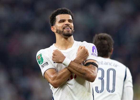 Tottenham Hotspur v Charlton Athletic, EFL Carabao Cup, Second Round, Football, Tottenham Hotspur Stadium, London, UK - 26 Aug 2026 Dominic Solanke of Tottenham Hotspur celebrates after scoring his team s second goal of the game London Tottenham Hotspur Stadium Tottenham GBR, UK NEWSPAPERS OUT Copyright: xEllixBirchx