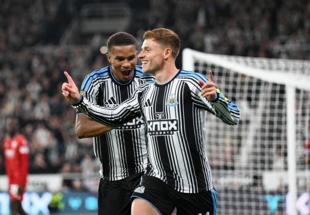 Harvey Barnes of Newcastle United scores their second goal Newcastle United v West Bromwich Albion, EFL Carabao Cup, Second Round, Football, St James Park, Newcastle, UK - 26 Aug 2026Newcastle St James Park United Kingdom EDITORIAL USE ONLY No use with unauthorised audio, video, data, fixture lists, club league logos or live services. Online in-match use limited to 120 images, no video emulation. No use in betting, games or single club league player publications.  Copyright: xRichardxLee Shutterstockx 17115059bd