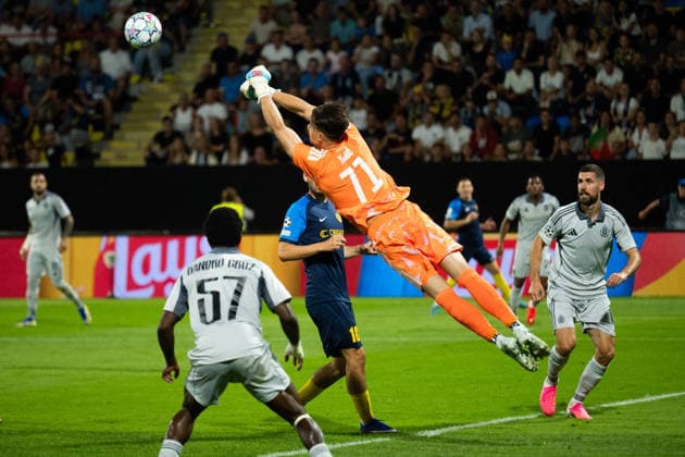 NK Celje vs. SK Slovan Bratislava in the UEFA Champions League play-off round. Dominik Takac in action during NK Celje vs. SK Slovan Bratislava in the UEFA Champions League play-off round. celje Slovenia  Copyright: xNikxErikxNeubauerx DSC_5394