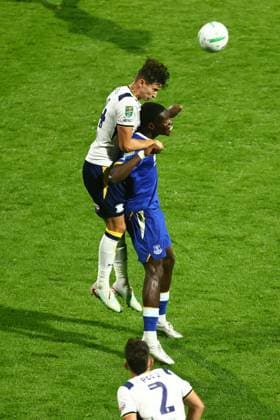 Jordan Storey of Preston North End and Thierno Barry of Everton Preston North End v Everton, EFL Carabao Cup, Second Round, Football, Deepdale, Preston, UK - 26 Aug 2026Preston Deepdale United Kingdom EDITORIAL USE ONLY No use with unauthorised audio, video, data, fixture lists, club league logos or live services. Online in-match use limited to 120 images, no video emulation. No use in betting, games or single club league player publications.  Copyright: xPhilxOldham Shutterstockx 17115056au